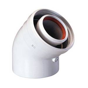 Коаксиальный отвод Baxi полипропиленовый 45°, диам. 110/160 мм, HT